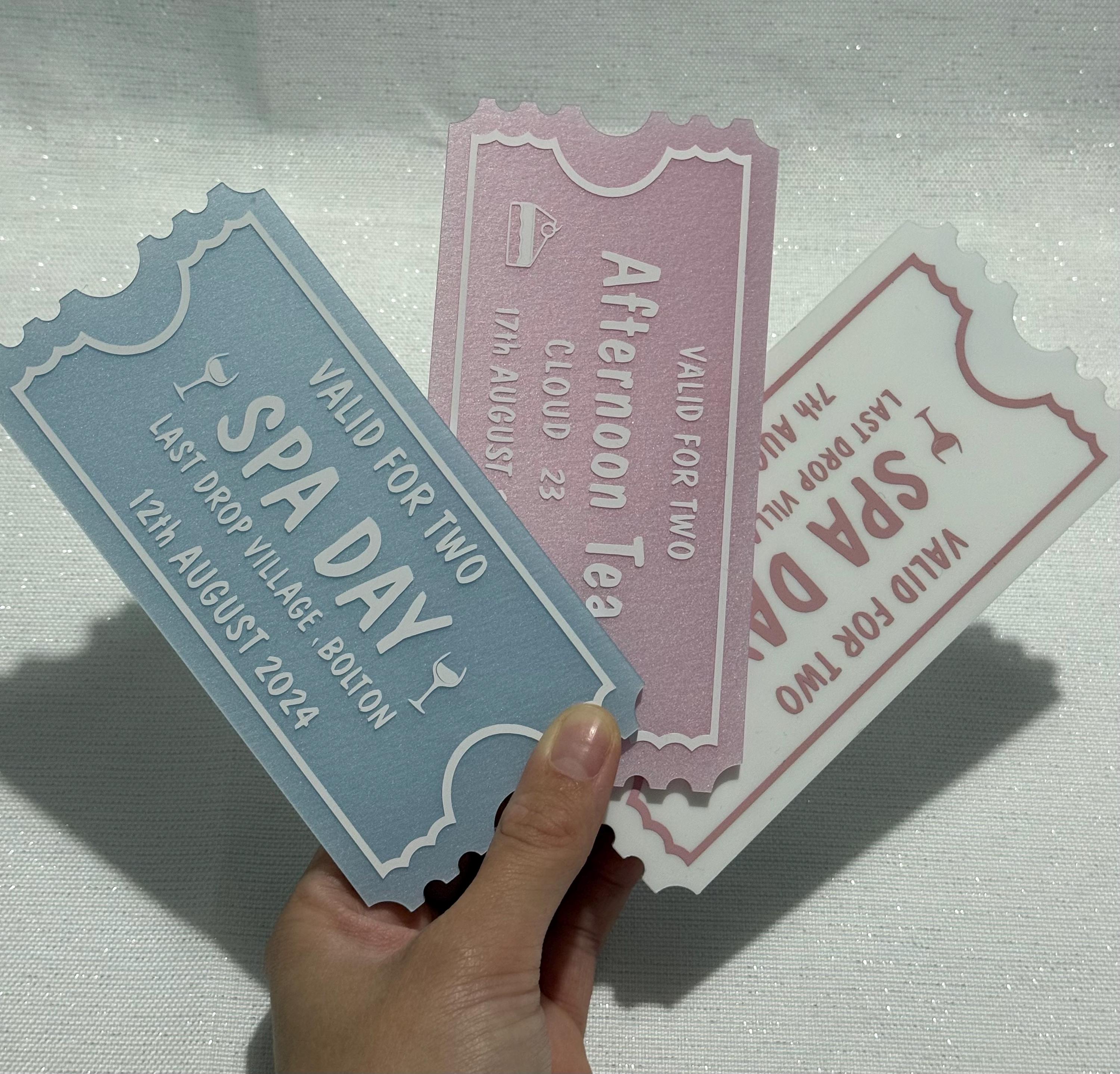 Personalised Acrylic Ticket, Surprise Experience Reveal, Concert Spa Afternoon Tea (Keepsake)