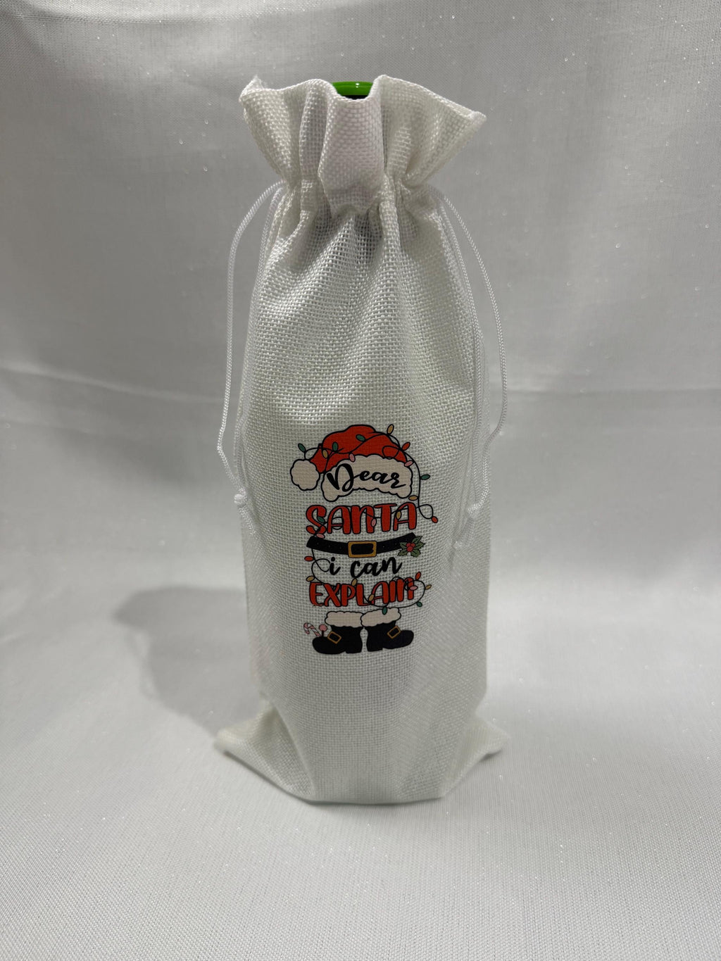 Burlap Wine Bottle Bag, Funny Christmas Gift, Secret Santa Present