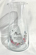 Glass Vase, Floral Quote, Mum Birthday Gift, Keepsake UK