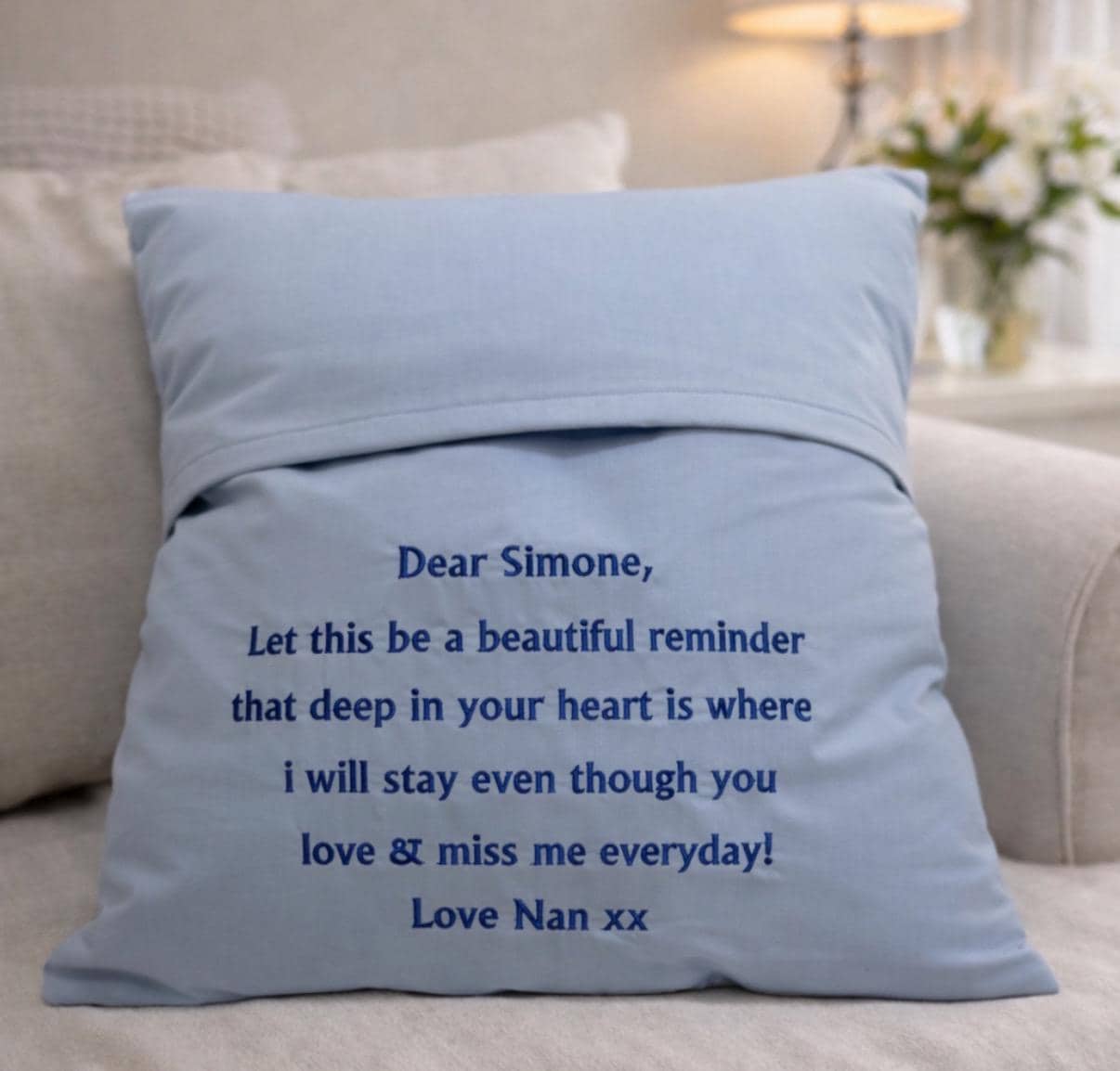 Memory Cushion From Loved Ones Clothing | Memorial Keepsake Pillow, Personalised Keepsake Tribute