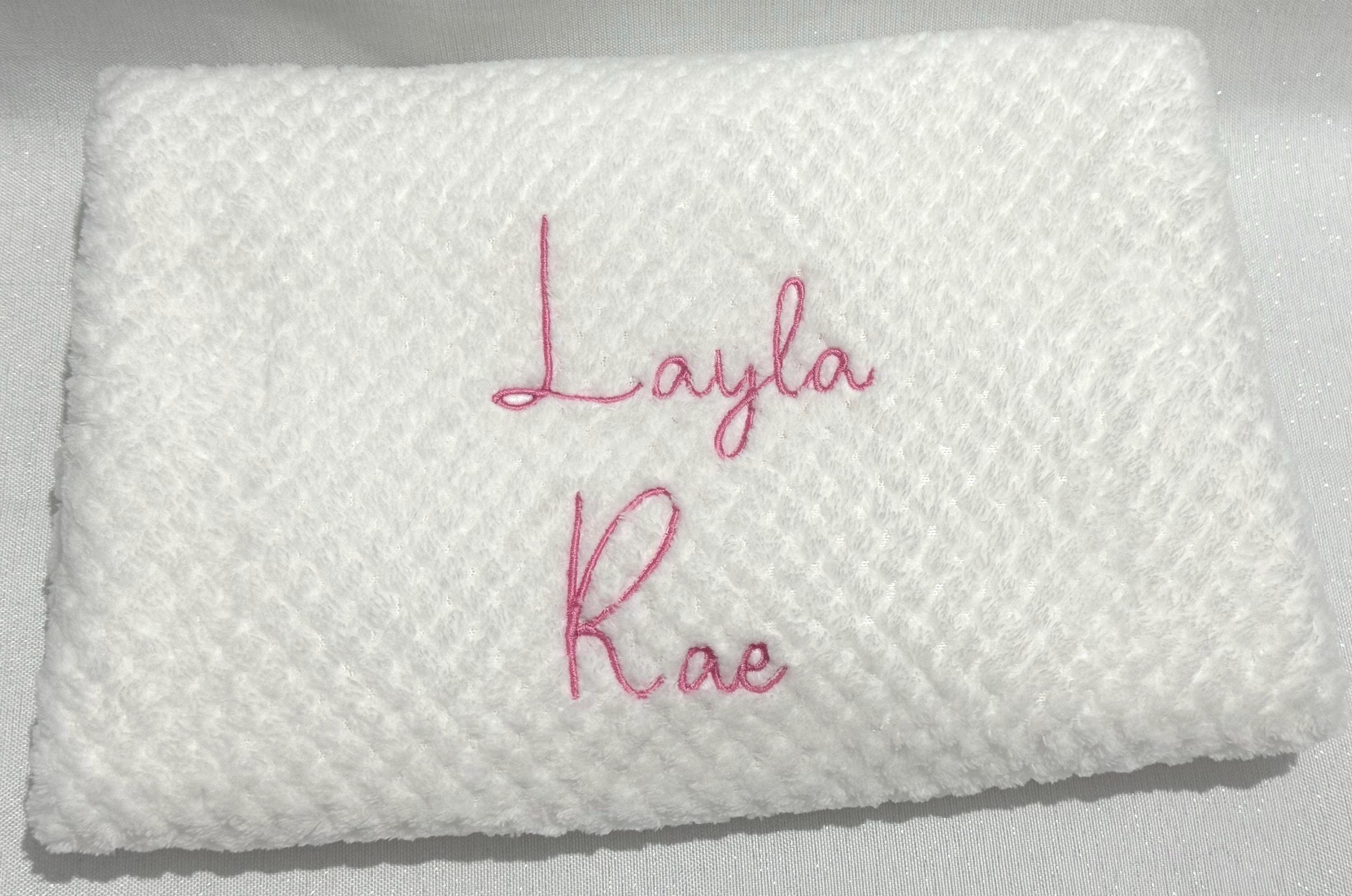 Personalised Waffle Baby Blanket, Embroidered Name Newborn Gift