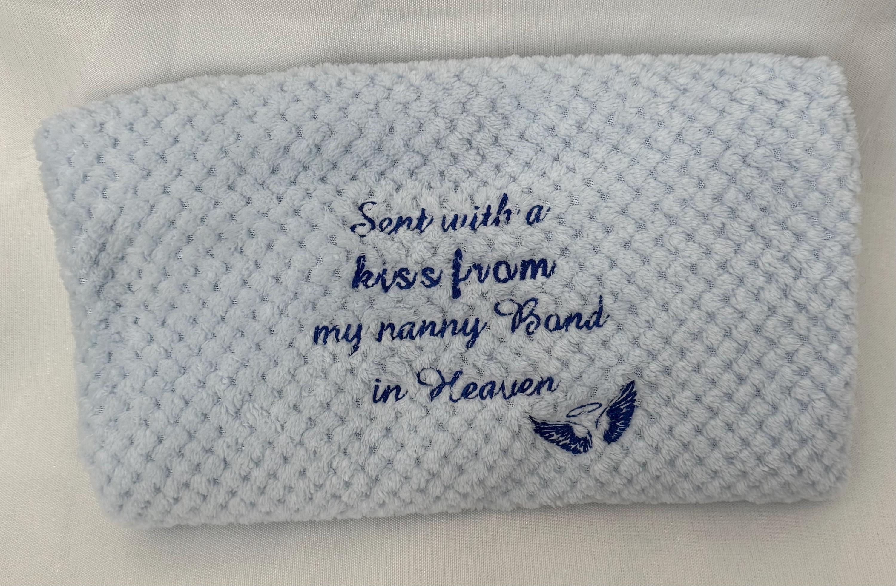 Embroidered Waffle Baby Blanket, Soft Plush Keepsake, Tribute Memorial Blanket Gift