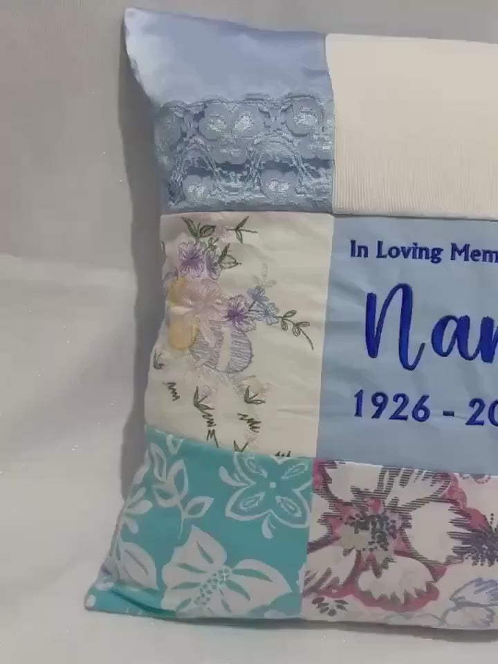 Memory Cushion From Loved Ones Clothing | Memorial Keepsake Pillow, Personalised Keepsake Tribute